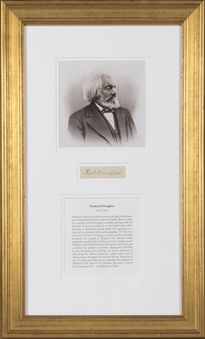 Frederick Douglass Signed Endorsement Letter In Framed Display (University Archives LOA)